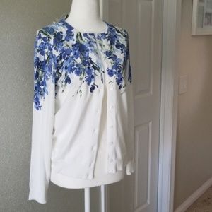 Bnwt Karen Scott Floral Cardigan